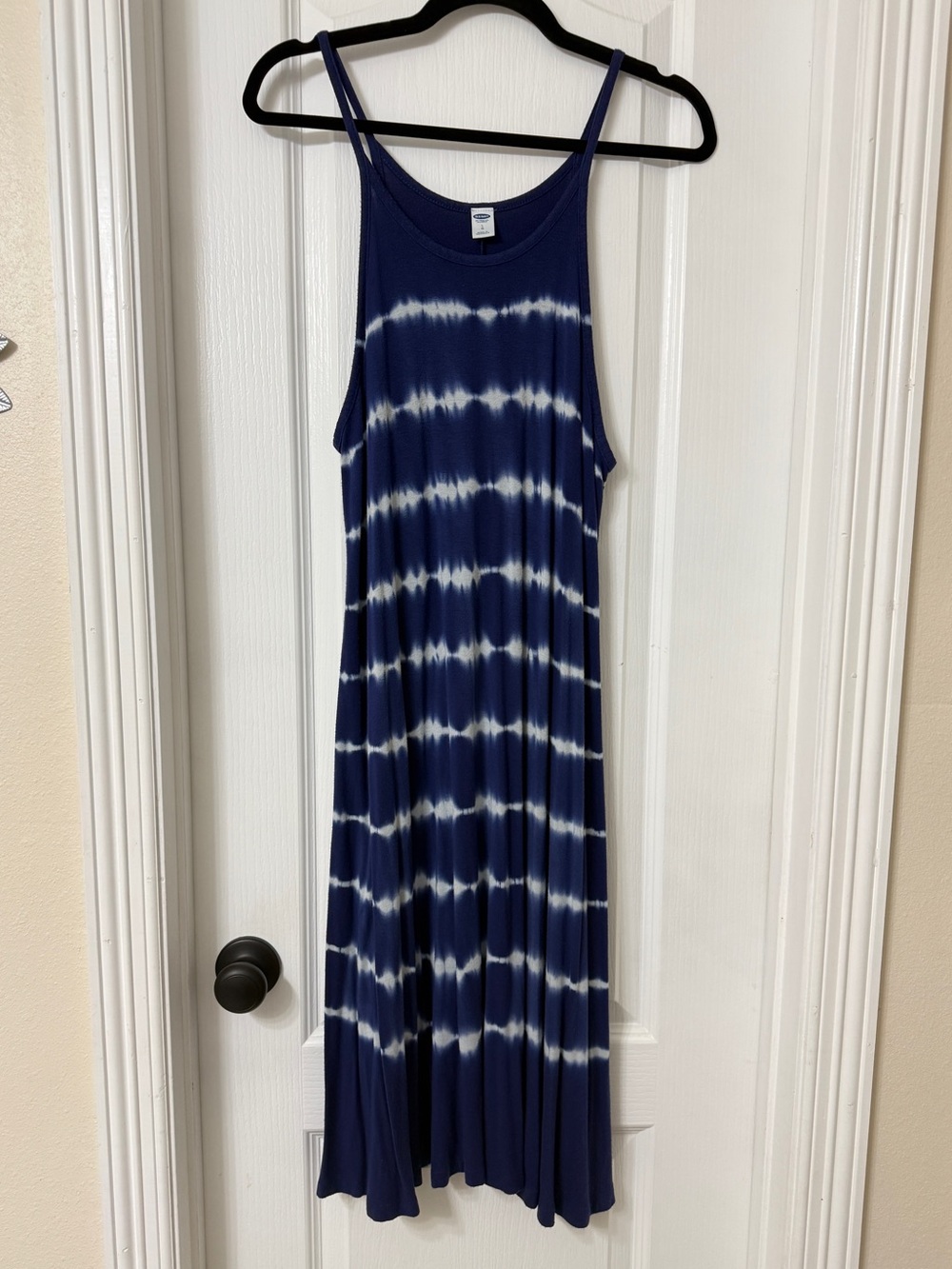 Old Navy sleeveless navy & white tie-dye dress size L